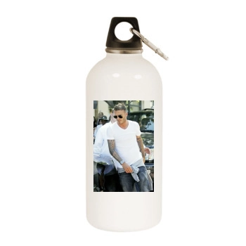 David Beckham White Water Bottle With Carabiner