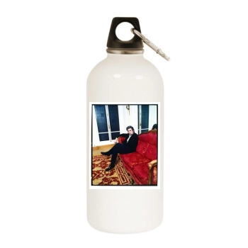 Benicio del Toro White Water Bottle With Carabiner