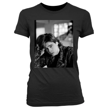 Brad Pitt Women's Junior Cut Crewneck T-Shirt