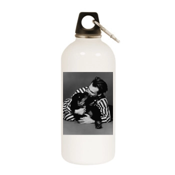 Christian Slater White Water Bottle With Carabiner