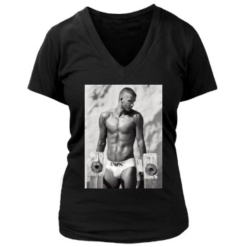 David Beckham Women's Deep V-Neck TShirt