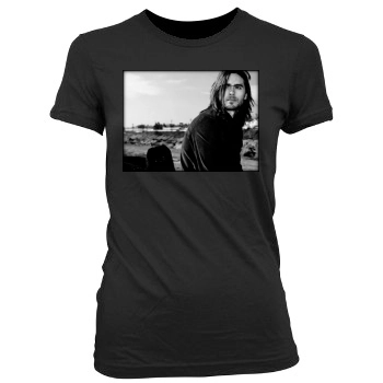 Jared Leto Women's Junior Cut Crewneck T-Shirt