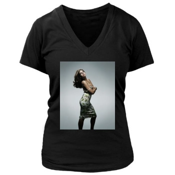 Eva Mendes Women's Deep V-Neck TShirt