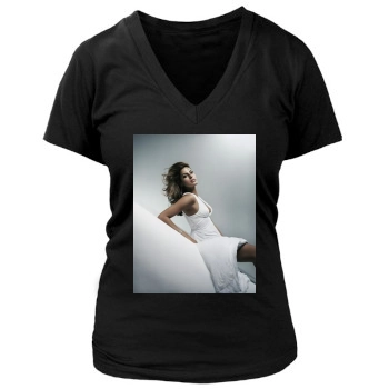 Eva Mendes Women's Deep V-Neck TShirt