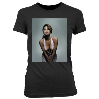 Eva Mendes Women's Junior Cut Crewneck T-Shirt