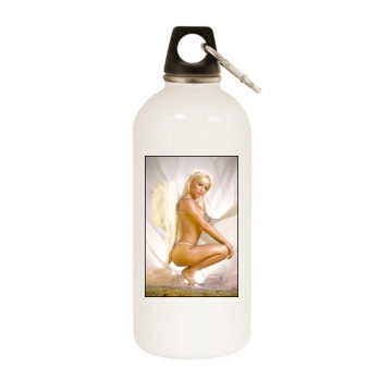 Evangelina Anderson White Water Bottle With Carabiner