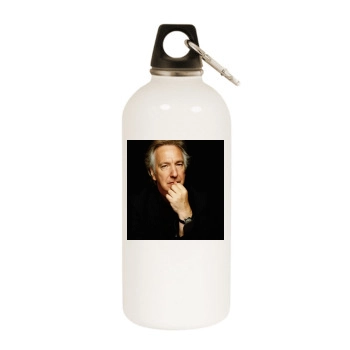 Alan Rickman White Water Bottle With Carabiner