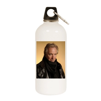 Alan Rickman White Water Bottle With Carabiner