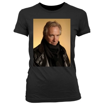 Alan Rickman Women's Junior Cut Crewneck T-Shirt