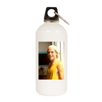 Brad Pitt White Water Bottle With Carabiner