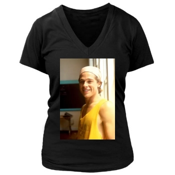 Brad Pitt Women's Deep V-Neck TShirt