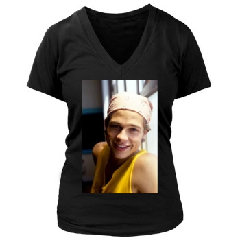 Brad Pitt Women's Deep V-Neck TShirt