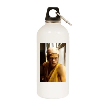 Brad Pitt White Water Bottle With Carabiner