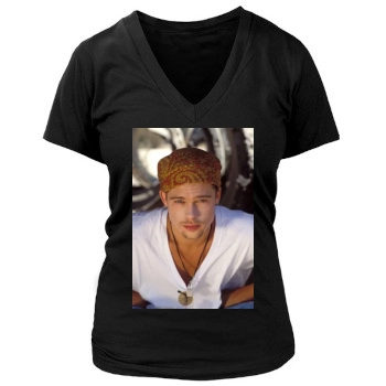 Brad Pitt Women's Deep V-Neck TShirt