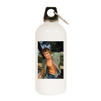 Chad Michael Murray White Water Bottle With Carabiner