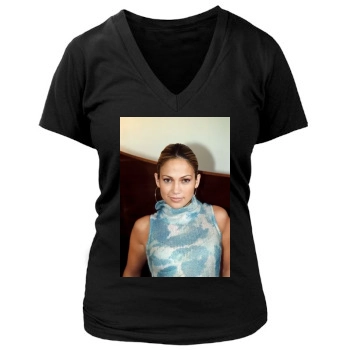 Jennifer Lopez Women's Deep V-Neck TShirt