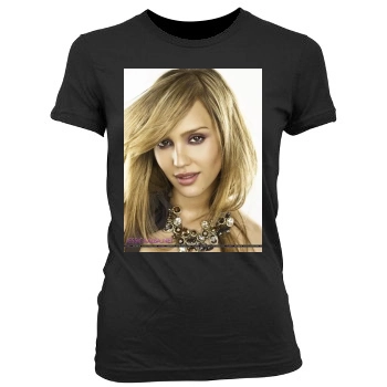 Jessica Alba Women's Junior Cut Crewneck T-Shirt