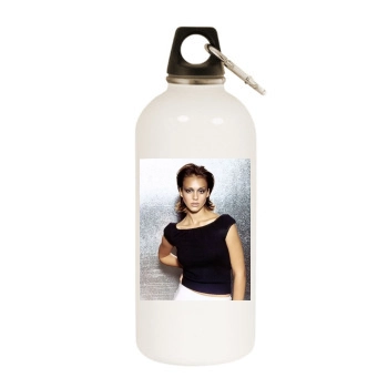 Jessica Alba White Water Bottle With Carabiner