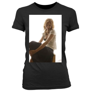 Jessica Alba Women's Junior Cut Crewneck T-Shirt