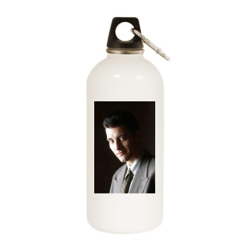 Clive Owen White Water Bottle With Carabiner