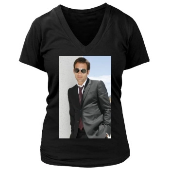 Clive Owen Women's Deep V-Neck TShirt