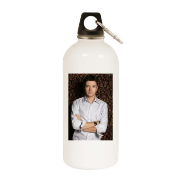 Topher Grace White Water Bottle With Carabiner