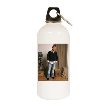 Christian Slater White Water Bottle With Carabiner