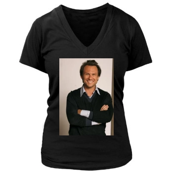 Christian Slater Women's Deep V-Neck TShirt