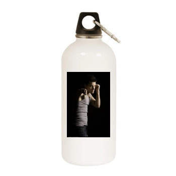 Channing Tatum White Water Bottle With Carabiner