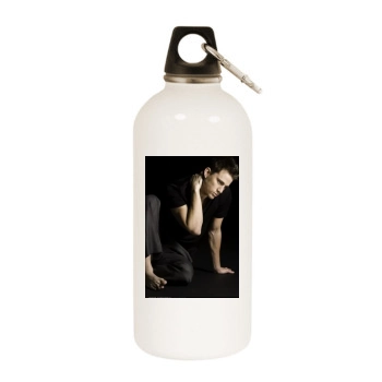 Channing Tatum White Water Bottle With Carabiner