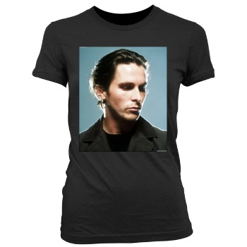 Christian Bale Women's Junior Cut Crewneck T-Shirt