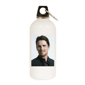 Christian Bale White Water Bottle With Carabiner