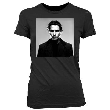 Christian Bale Women's Junior Cut Crewneck T-Shirt