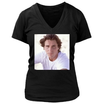 Christian Bale Women's Deep V-Neck TShirt