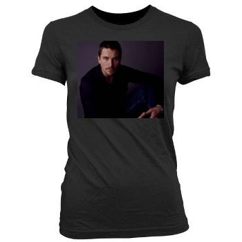 Christian Bale Women's Junior Cut Crewneck T-Shirt