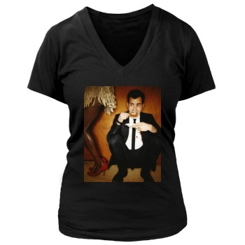 Justin Theroux Women's Deep V-Neck TShirt