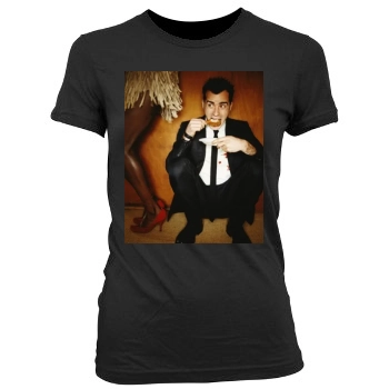 Justin Theroux Women's Junior Cut Crewneck T-Shirt
