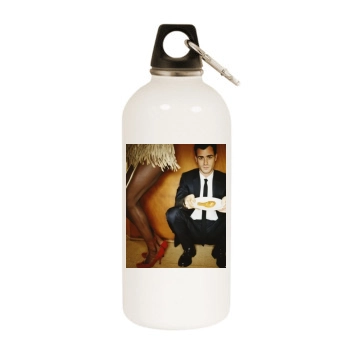 Justin Theroux White Water Bottle With Carabiner