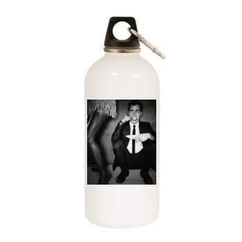 Justin Theroux White Water Bottle With Carabiner