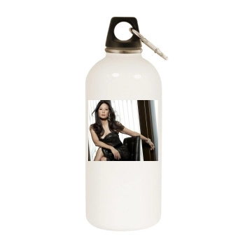 Lucy Liu White Water Bottle With Carabiner