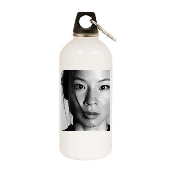 Lucy Liu White Water Bottle With Carabiner