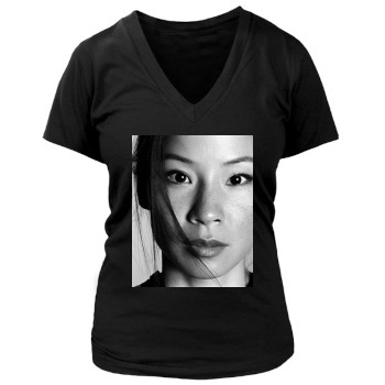 Lucy Liu Women's Deep V-Neck TShirt