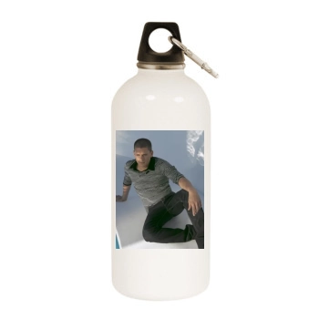 Wentworth Miller White Water Bottle With Carabiner