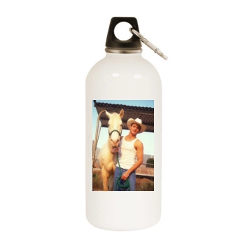 Jensen Ackles White Water Bottle With Carabiner