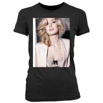 Rosamund Pike Women's Junior Cut Crewneck T-Shirt