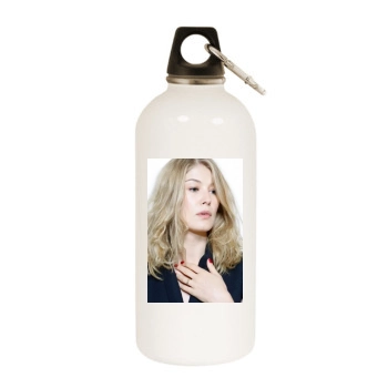 Rosamund Pike White Water Bottle With Carabiner