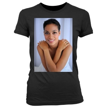 Rosario Dawson Women's Junior Cut Crewneck T-Shirt