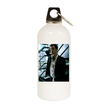 Justin Theroux White Water Bottle With Carabiner