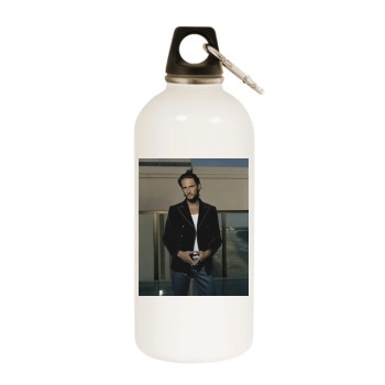 Rodrigo Santoro White Water Bottle With Carabiner