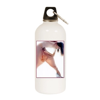 Elise Crombez White Water Bottle With Carabiner